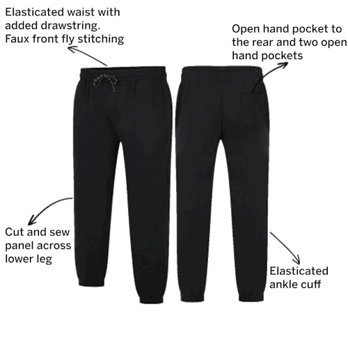 Bigdude Cut & Sew Panel Joggers Black 3 Bigdude Cut & Sew Panel Joggers Black - Image 3