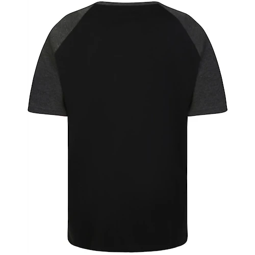 Bigdude Contrast Raglan Sleeve T-Shirt Black/Charcoal 4 Bigdude Contrast Raglan Sleeve T-Shirt Black/Charcoal - Image 4
