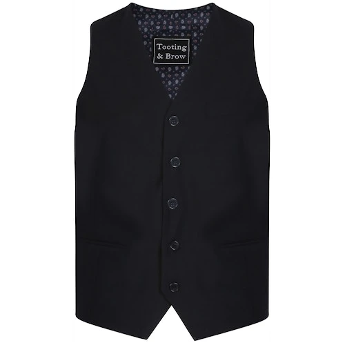 Tooting & Brow Pierlo Waistcoat Black 1 Tooting & Brow Pierlo Waistcoat Black