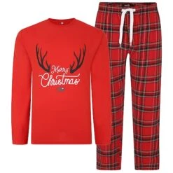Bigdude Christmas Print Pyjama Set Red