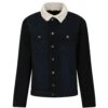 Bigdude Denim Jacket With Sherpa Collar Black Wash