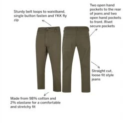 Bigdude Straight Cut Stretch Coloured Jeans Olive -Casual Suit For Men Sales Store 67c38897 annotated20imgagery2030.033