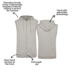 Bigdude Loop Back Sleeveless Hoody Grey Marl -Casual Suit For Men Sales Store 68b936bb bc20sg0120grey