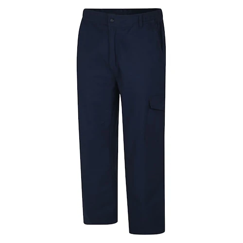 Bigdude Elasticated Waist Cargo Trousers Navy 2 Bigdude Elasticated Waist Cargo Trousers Navy - Image 2