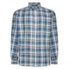 Bigdude Button Down Long Sleeve Check Shirt Teal