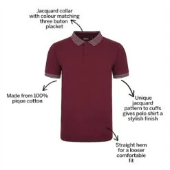 Bigdude Jacquard Collar Polo Shirt Burgundy -Casual Suit For Men Sales Store 6c540c3e bd20p0420red