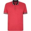 Bigdude Two Tone Contrast Polo Shirt Red