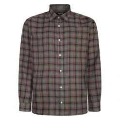 Bigdude Long Sleeve Check Shirt Grey
