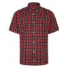 Bigdude Button Down Short Sleeve Check Shirt Red