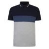Bigdude Colour Block Pique Polo Shirt Navy