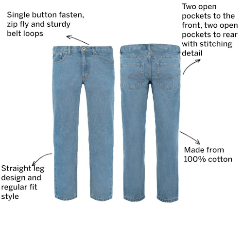 Bigdude Regular Fit Jeans Light Wash 3 Bigdude Regular Fit Jeans Light Wash - Image 3