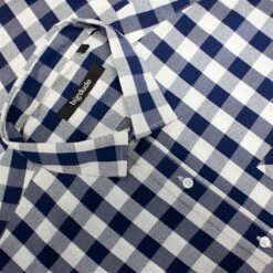 Bigdude Gingham Long Sleeve Shirt Navy -Casual Suit For Men Sales Store 7109c8fa img 8817