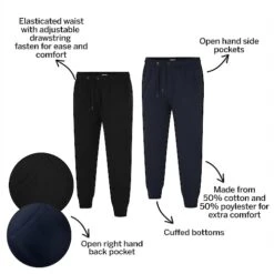 Bigdude Basic Cuffed Joggers Twin Pack Black/Navy -Casual Suit For Men Sales Store 7323364e bd23j1020twin20navy