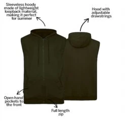 Bigdude Loop Back Sleeveless Hoody Khaki -Casual Suit For Men Sales Store 757a74fe bc20sg0120green