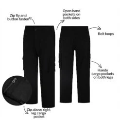 Bigdude Multi Pocket Cargo Trousers Black -Casual Suit For Men Sales Store 78202ea7 bd23tr0220black