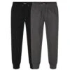 Bigdude Basic Cuffed Joggers Twin Pack Black/Charcoal