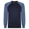 Bigdude Contrast Raglan Crew Neck Jumper Navy