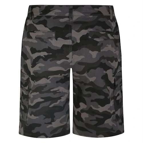 Bigdude Elasticated Waist Cargo Camo Shorts Charcoal 3 Bigdude Elasticated Waist Cargo Camo Shorts Charcoal - Image 3