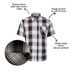 Bigdude Short Sleeve Check Shirt Black -Casual Suit For Men Sales Store 8012d849 bd23ss0620white