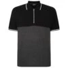 Bigdude Colour Block Zipped Polo Shirt Black/Charcoal