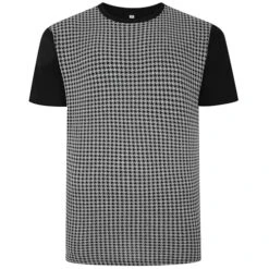 Bigdude Hounds Tooth Smart T-Shirt Black
