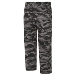 Bigdude Elasticated Waist Camo Cargo Trousers Charcoal