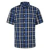 Bigdude Short Sleeve Check Shirt Blue