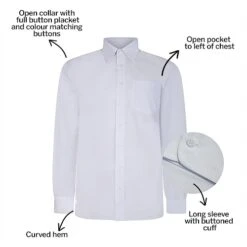 Bigdude Classic Long Sleeve Poplin Shirt White -Casual Suit For Men Sales Store 94de8d75 bd19ls120white