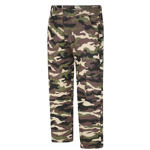 Bigdude Elasticated Waist Cargo Camo Trousers Khaki 1 Bigdude Elasticated Waist Cargo Camo Trousers Khaki
