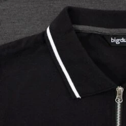 Bigdude Colour Block Zipped Polo Shirt Black/Charcoal -Casual Suit For Men Sales Store 99138b31 img 8682