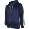 Bigdude Tricot Zip Up Hoody With Stripe Navy