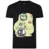 Bigdude Graphic Sloth Print T-Shirt Black
