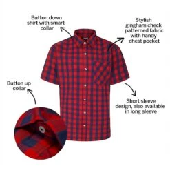 Bigdude Gingham Short Sleeve Shirt Red -Casual Suit For Men Sales Store 9d3d1a9b bd23ss0720red
