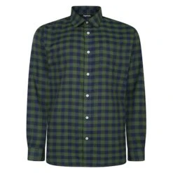 Bigdude Long Sleeve Check Shirt Green