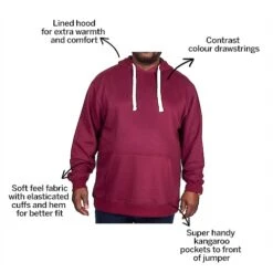 Bigdude Essentials Pullover Hoody Burgundy -Casual Suit For Men Sales Store 9e786dec bd19bh20red