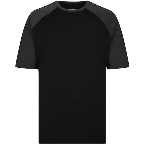 Bigdude Contrast Raglan Sleeve T-Shirt Black/Charcoal 3 Bigdude Contrast Raglan Sleeve T-Shirt Black/Charcoal - Image 3