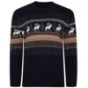 Bigdude Fair Isle Christmas Jumper Navy