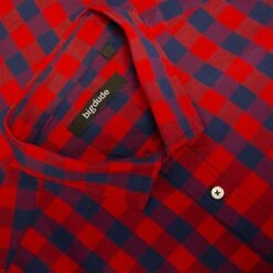 Bigdude Gingham Long Sleeve Shirt Red -Casual Suit For Men Sales Store a6025b1e img 8811