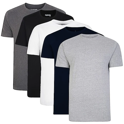 Bigdude 5 Pack Plain T-Shirts 1 Bigdude 5 Pack Plain T-Shirts