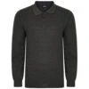 Bigdude Long Sleeve Polo Shirt Charcoal Marl