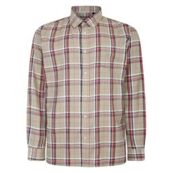 Bigdude Button Down Long Sleeve Check Shirt Sage
