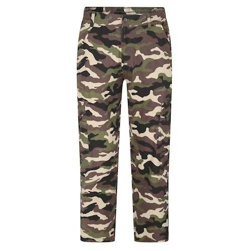 Bigdude Elasticated Waist Cargo Camo Trousers Khaki 2 Bigdude Elasticated Waist Cargo Camo Trousers Khaki - Image 2