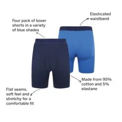 Bigdude 4 Pack Boxer Shorts Navy -Casual Suit For Men Sales Store aa3081b4 069