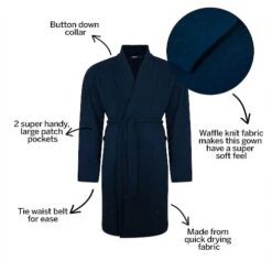 Bigdude Knitted Waffle Dressing Gown Navy -Casual Suit For Men Sales Store abef5b3f bdt81sls120navy