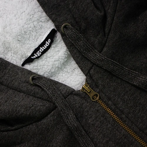 Bigdude Sherpa Lined Zip Hoody Charcoal 3 Bigdude Sherpa Lined Zip Hoody Charcoal - Image 3