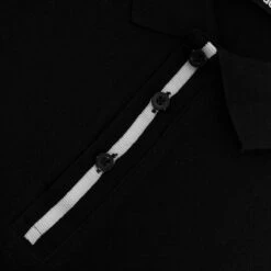 Bigdude Contrast Stripe Placket With Tipped Cuff Polo Shirt Black -Casual Suit For Men Sales Store ada1e4c2 img 8453