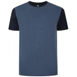 Bigdude Hounds Tooth Smart T-Shirt Navy