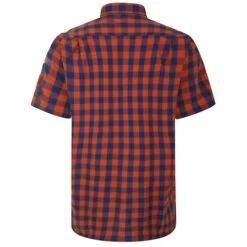 Bigdude Gingham Short Sleeve Shirt Orange -Casual Suit For Men Sales Store b1ae4070 bd23ss07 01 2
