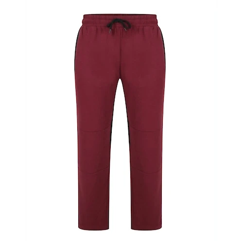 Bigdude Cut & Sew Contrast Panel Joggers Burgundy 2 Bigdude Cut & Sew Contrast Panel Joggers Burgundy - Image 2