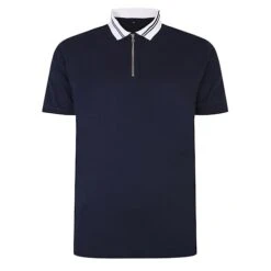 Bigdude Jersey Zip Polo Navy